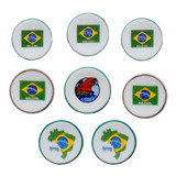 Kit 8 Mini Pratos Rasos Campinas Brasil Em Cerâmica 3cm B08