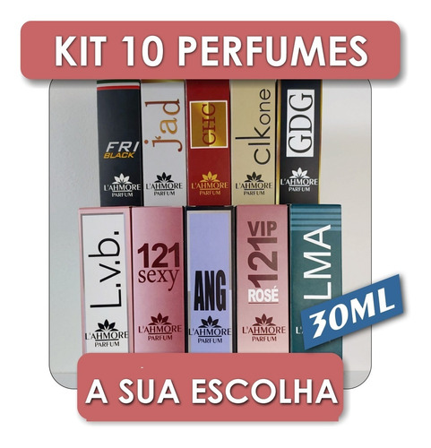 Kit 10 Perfumes L'ahmore 30 Ml Revenda Essência Importada
