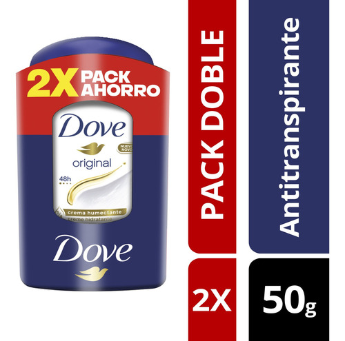 Dove Pack 2 Unidades Desodorante En Barra Original 50gr
