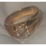 Anillo Oro 14 7.7 G Diamante Corte Antiguo .96 Qts  D7.1mm 