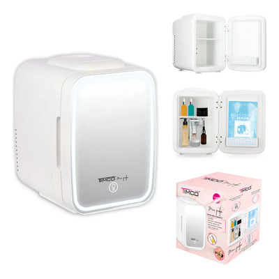 Frigobar Mini Refrigerador Maquillaje Espejo Y Luz Led Timco Color Blanco | Meses sin interés