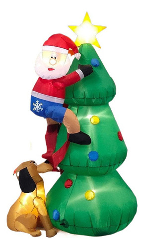 Árbol De Navidad Inflable 1,8 M Con Papá Noel Y Perro 2023