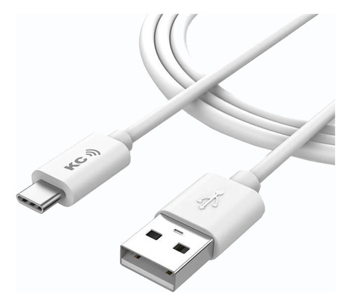 Cable Usb Largo 2 Mt Cargador Blanco