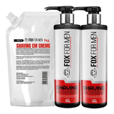 2 Creme Para Barbear Shaving 500g Fox For Man + 1 Refil 1kg