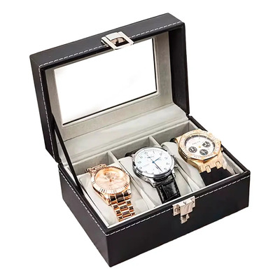 Estuche Organizador Exhibidor Porta Relojes Joyas Alhajero Negro | MercadoLibre