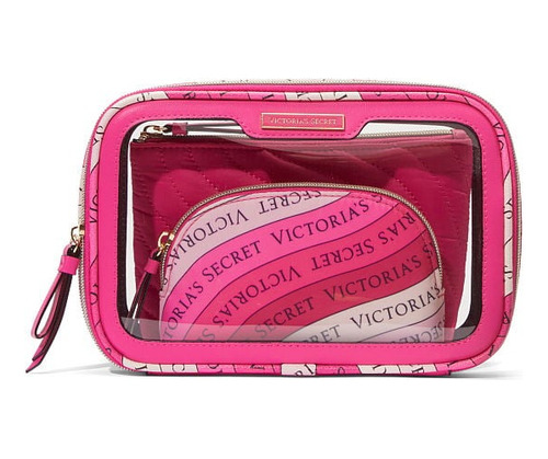 Kit Victorias Secret Necessaire Trio De Viagem Rosa