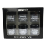 Polvo Efecto Flash Cherimoya Nail Art Decoración Pack X 6 Un