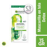 Ampolla En Mascarilla De Tela Detox Garnier Skin Active Tipo De Piel Normal