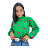 Blusa Feminina De Frio Grossa Manga Longa Colorida Inverno