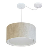 Lustre C/ Desvio De Centro Md-4310 Cupula 40x25 Rustico Bege