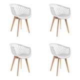 Kit 4 Cadeiras De Jantar Web Pé Wood Modelo Premium Maciça