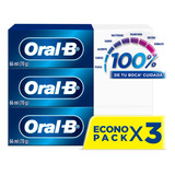 Pasta Dental Oral-b 100% De Tu Boca Cuidada Menta 3 Un