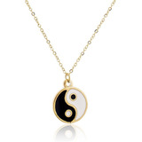 Manzhen Collar Con Colgante De Yin Yang De Oro Y Plata Para 