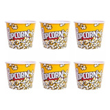 Set 6 Vasos Balde Plástico Cabritas O Popcorn 85 Oz 19x15