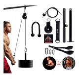 Set Polea Hogar Biceps/triceps +barra +cable +rueda +baston