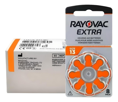 Pilas Audifono Pa13 Rayovac Extra Pr48 Pack X 40