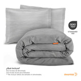 Funda De Duvet Dreamlab Para Edredon, Matrimonial Color Gris Diseño De La Tela Jaspeado