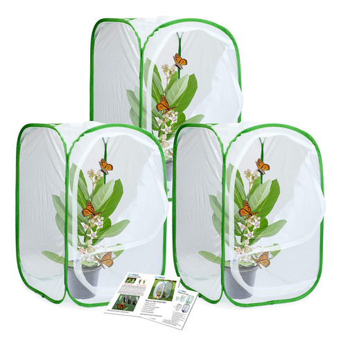 Paquete De 3 Jaulas Para Hábitat De Insectos Y Mariposas, T