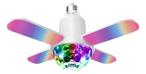 Foco Lámpara Con Bocina Led Rgb Bluetooth Control 4 Aspas