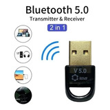 Adaptador Receptor Conector Bluetooth Usb 5.0 Sem Fio