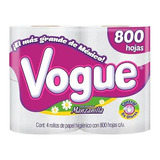 Papel Vogue 4 Rollos 800 Hojas Papel Duradero Resistente 