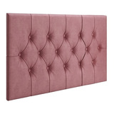 Cabeceira Painel Cama Box Solteiro 90 Cm Capitonê Rose Suede