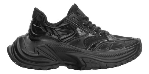 Tenis Dama Ten Colors Negro Casual Plataforma Cintas Ajustables Cómodo Juvenil Moda Para Mujer