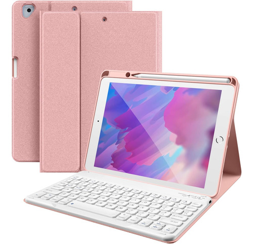 Funda Con Teclado Hamile / Para iPad 10.2 -10.5 /pink