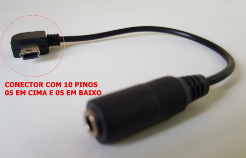 Cabo Adaptador Gopro 3 3+ 4 Microfones P2 3,5mm 10 Pinos