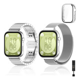 2 Correas De Acero + Pc Funda Mica Para Huawei Watch Fit 3