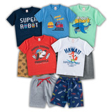 Kit 5 Conjunto Menino Roupa Infantil Shorts Moletom Promocao