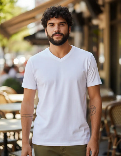 Camiseta Hering Gola V - Manga Curta - Masculina | MercadoLivre