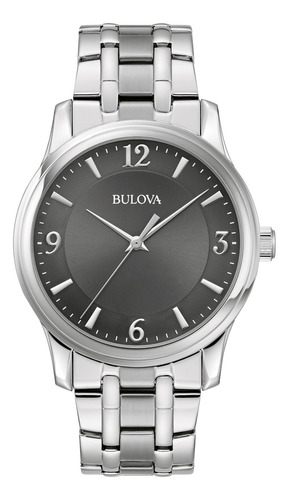 Reloj Bulova Corporate 96a307 Original Para Hombre Ts Color De La Correa Plateado Color Del Bisel Plateado Color Del Fondo Gris