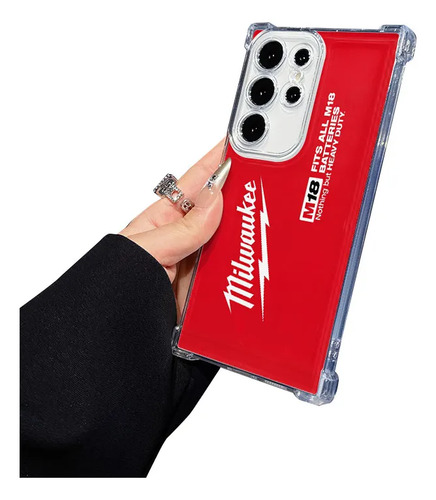 Funda Antigolpe Compatible Con A56/a55 Y S23/s24plus/s25/s26ultra Diseño Milwaukee M18 Baterías