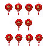 10 Faroles Chinos Rojos, Decoración Para El Año Nuevo Chino,