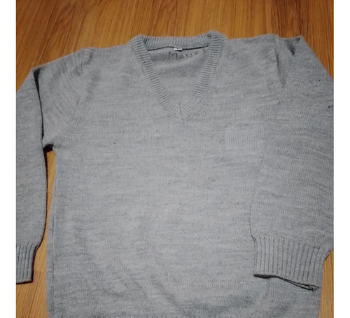 Pullover-sweater Escolar Gris Escote V  Talle 8