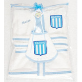 Ajuar 3 Piezas Personalizado Recien Nacido Racing Club