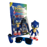 Kit Relogio Sonic Infantil Brinquedos + Garrafa + Oculos