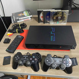 Console Ps2 Fat 15000 Bloqueado Japonês Completo Colecionador