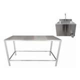 Mesa 120 Inox + Lavátiro Assepsia P/ Clinica