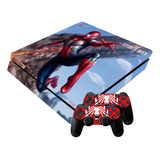 Skin Ps4 Slim Spiderman Para Consola + Barlights