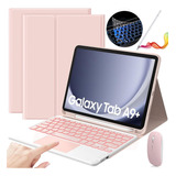 Funda Teclado Mouse+ Lapiz Para Galaxy Tab A9plus 11'' Rosa