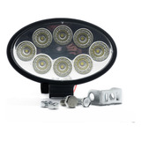 Faro Led Auxiliar Ovalado 24w 8 Led Tractor Agro Cosechadora