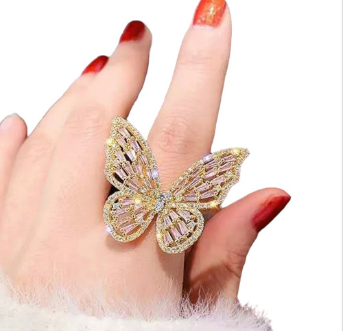 Hermoso Anillo Para Mujer Dama Mariposa 