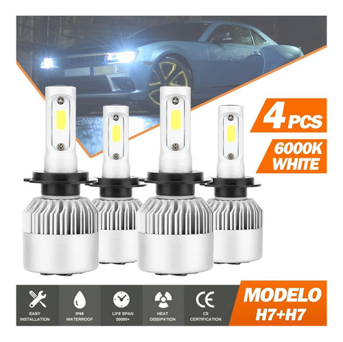 Pertain Kit De Faros Led Para Chevrolet 8000lm Para Luz