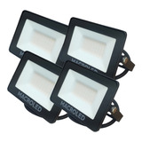Pack X4 Reflectores Led Frio 30w Exterior Ip65 Macro
