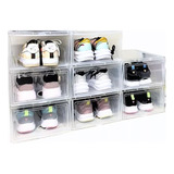 Pack X8 Cajas Organizadoras Zapatos Transparente Con Tapa