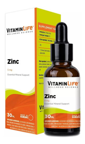 Zinc Drops 30 Ml / Vitamin Life Sabor Betarraga - Frutilla