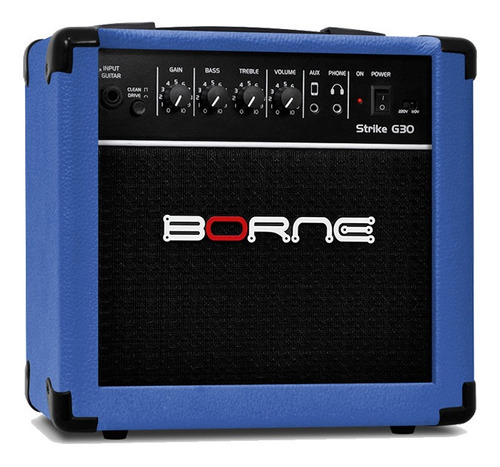 Amplificador Combo Guitarra Borne Strike G30 15w 1x6 Azul