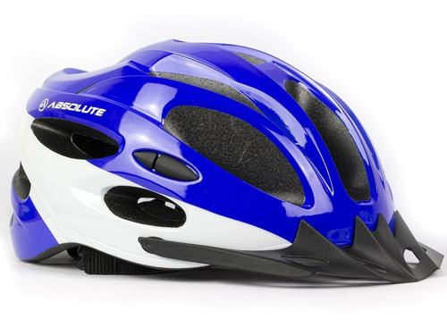 Capacete Ciclista Absolute Com Led E Regulagem Mtb Cores Cor Azul/branco Tamanho 58/62